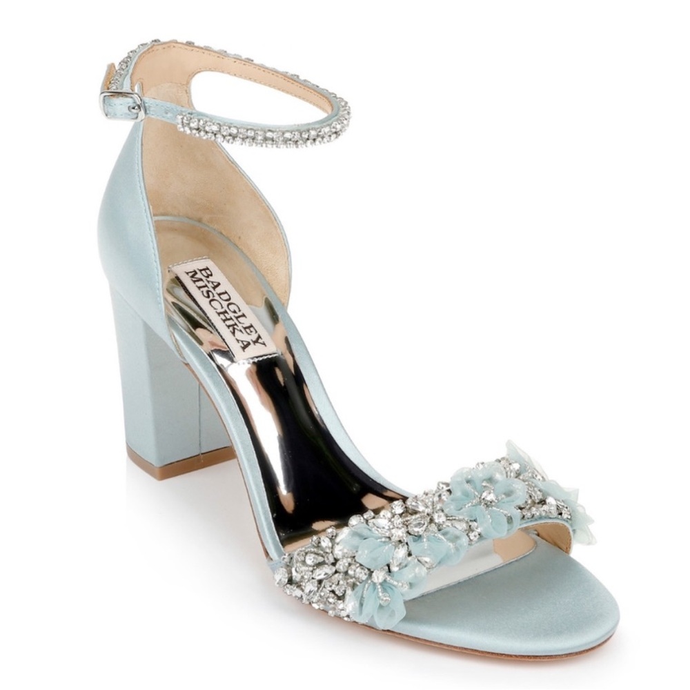 Badgley Mischka Light Blue Heels with Embellishments